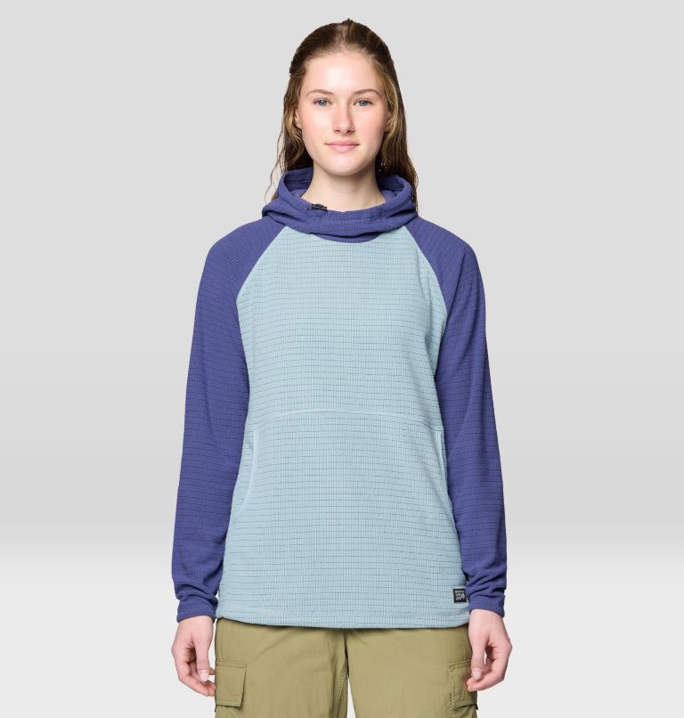 Women's Summit Grid Tunic Hoody, Color: Ice Shadow, Lapis Dusk, image 1