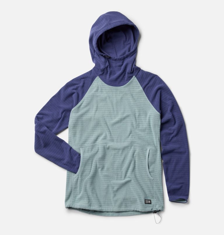 Women's Summit Grid Tunic Hoody, Color: Ice Shadow, Lapis Dusk, image 2
