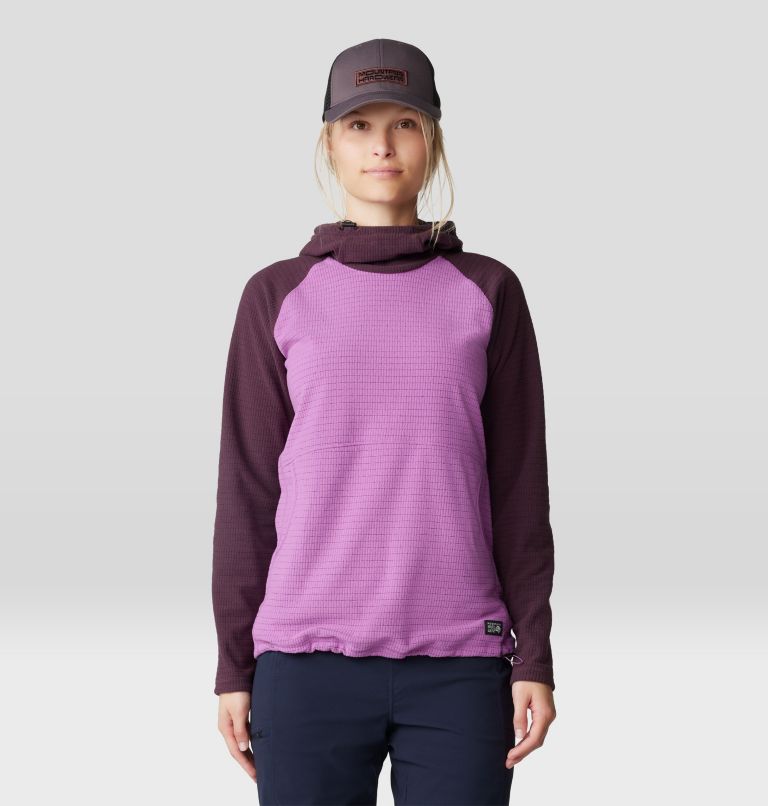 Women's Summit Grid Tunic Hoody, Color: Lilac Glow, Blackberry, image 1