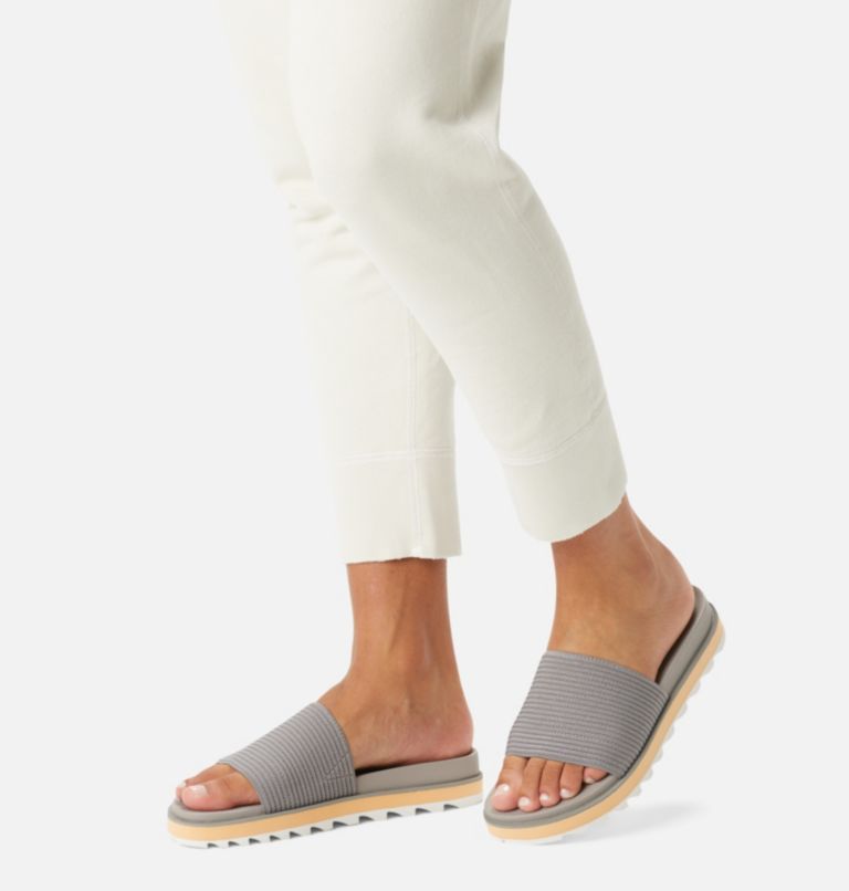 Women's Roaming Easy Slide Sandal, Color: Chrome Grey, Sea Salt, image 8