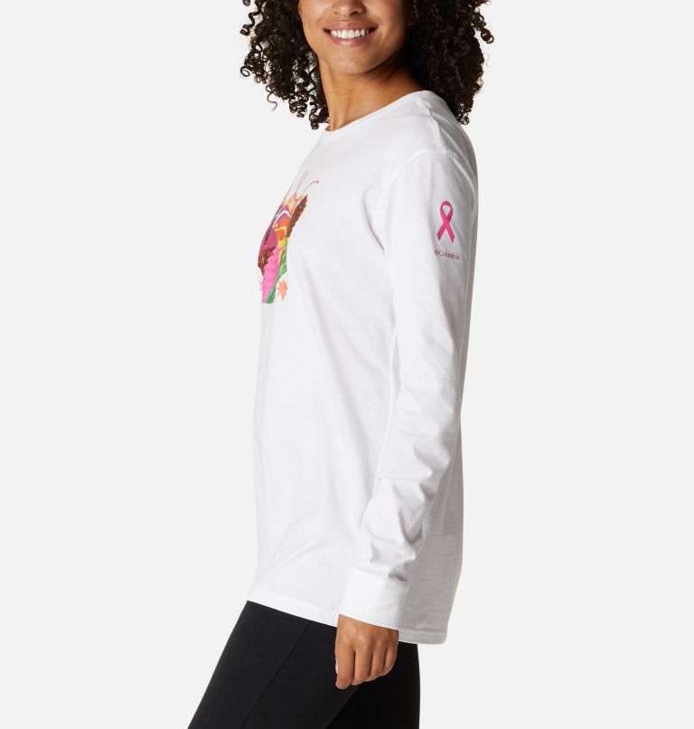 Thumbnail: Women's Tested Tough In Pink Graphic Long Sleeve Tee II, Color: White, Loveis Ribbons, image 3