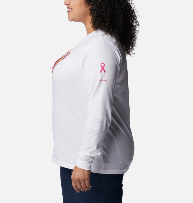 Women's Tested Tough In Pink Graphic Long Sleeve Tee II - Plus Size, Color: White, Loveis Ribbons, image 3