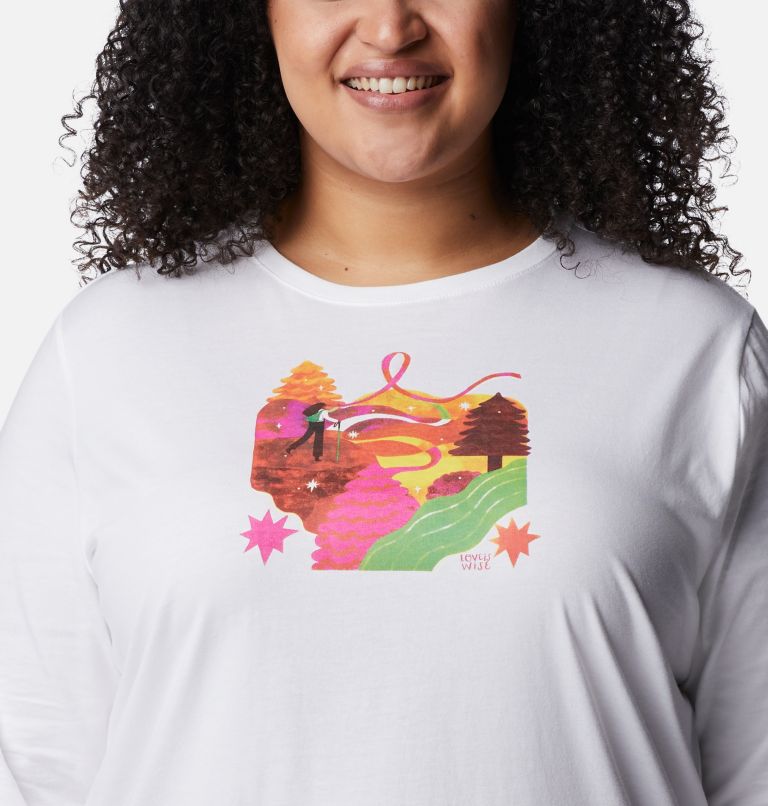 Women's Tested Tough In Pink Graphic Long Sleeve Tee II - Plus Size, Color: White, Loveis Ribbons, image 4