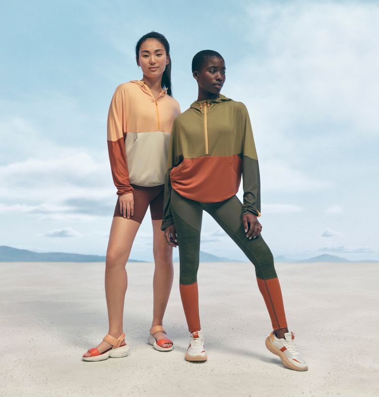 Women's Sorel X prAna Explorer Blitz Leisure Lace Sneaker, Color: Sea Salt, Faded Spark, image 9