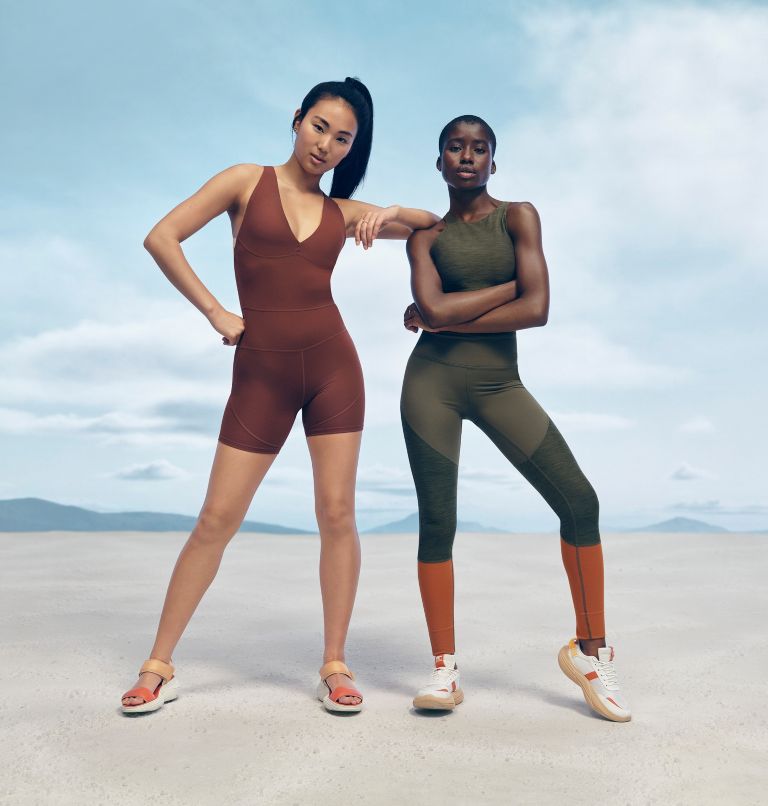 Women's Sorel X prAna Explorer Blitz Leisure Lace Sneaker, Color: Sea Salt, Faded Spark