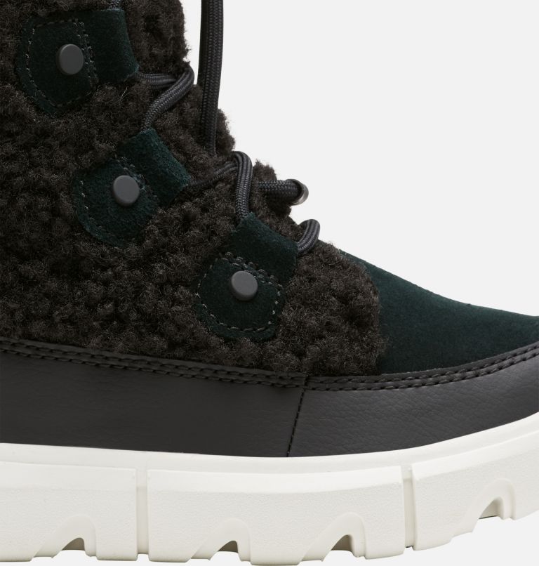 Youth Sorel Explorer Cozy Boot, Color: Black, Sea Salt, image 7
