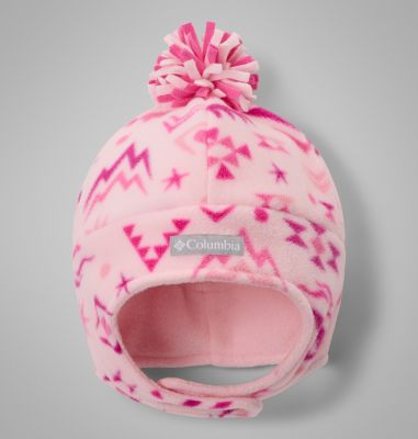 Kids' Frosty Trail II Earflap Beanie, Color: Satin Pink Peaked, image 2