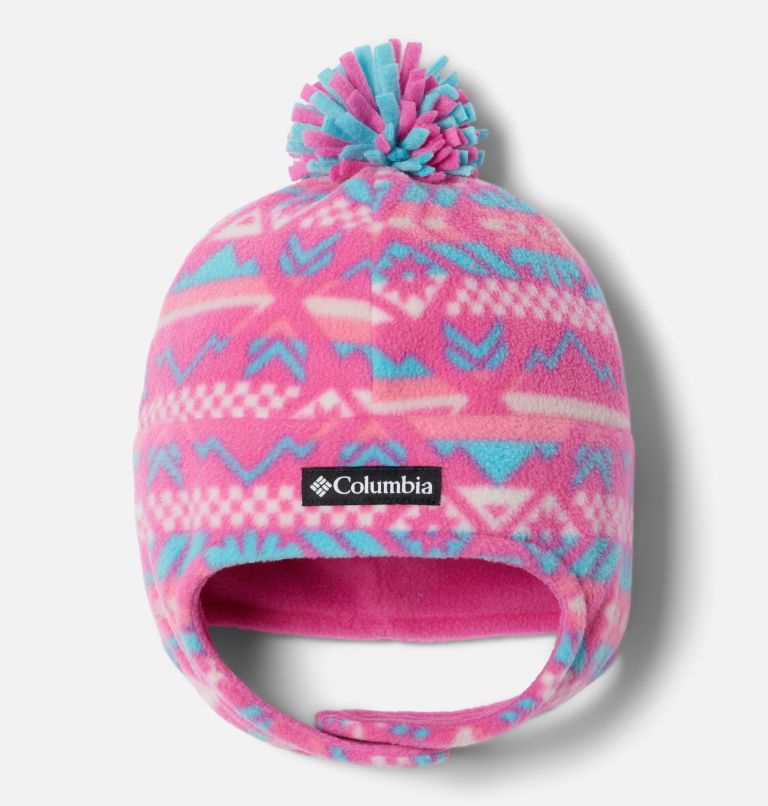Kids' Frosty Trail II Earflap Beanie, Color: Pink Ice Checkered Peaks, image 1
