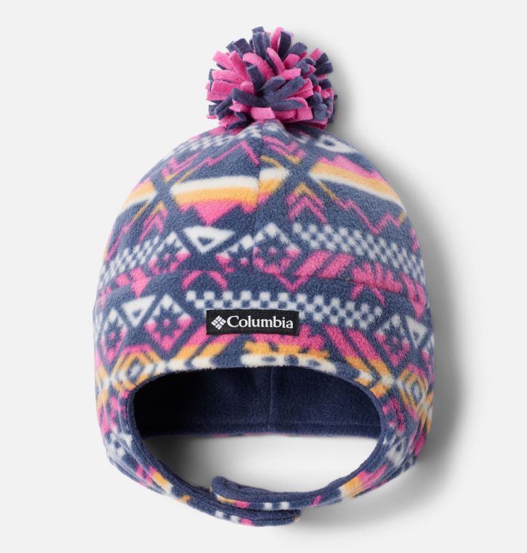 Thumbnail: Kids' Frosty Trail II Earflap Beanie, Color: Sunset Peach Checkered Peaks, image 1