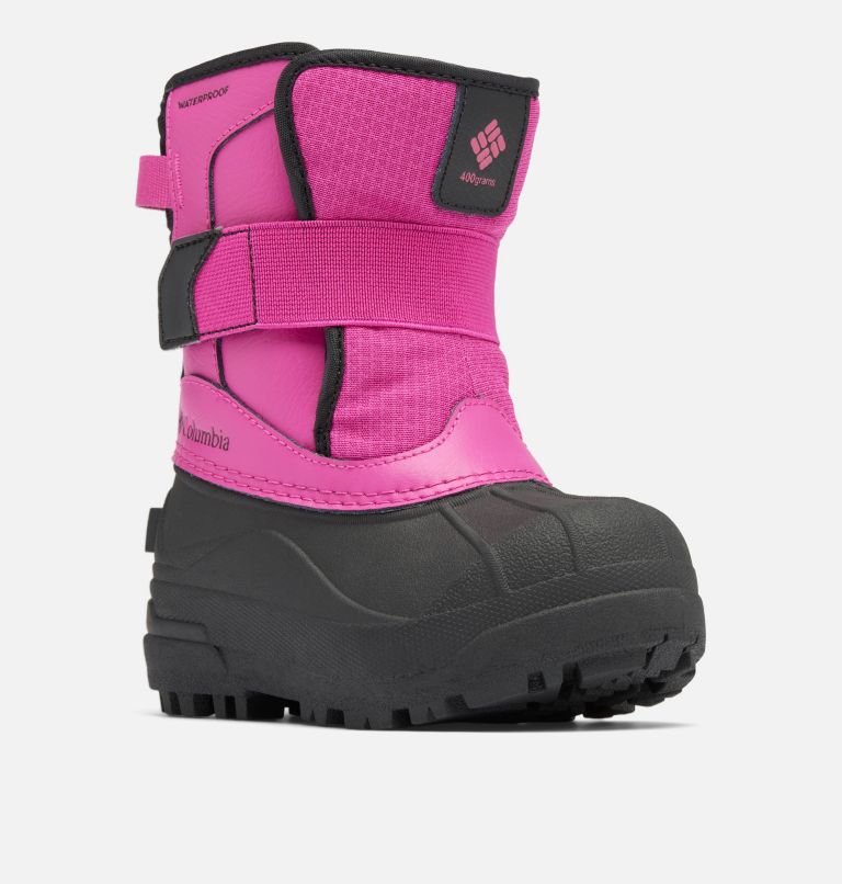 Thumbnail: Little Kids' Bugaboot Celsius Strap Boot, Color: Wild Fuchsia, Black, image 2