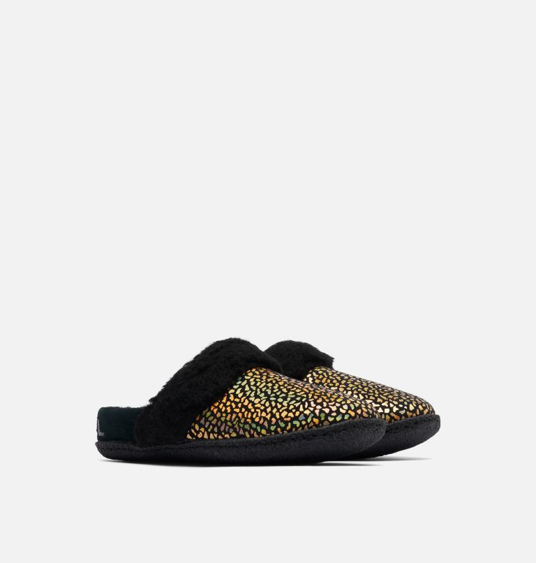 Youth Nakiska Slide II Slipper, Color: Black, Sea Salt, image 2