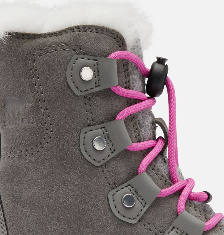 Children's Sorel Explorer Lace Boot, Color: Quarry, Bright Lavender, image 7