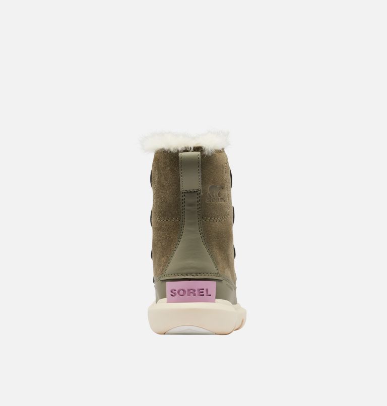 Kids Sorel Explorer Lace Winter boot, Color: Stone Green, White Peach, image 3