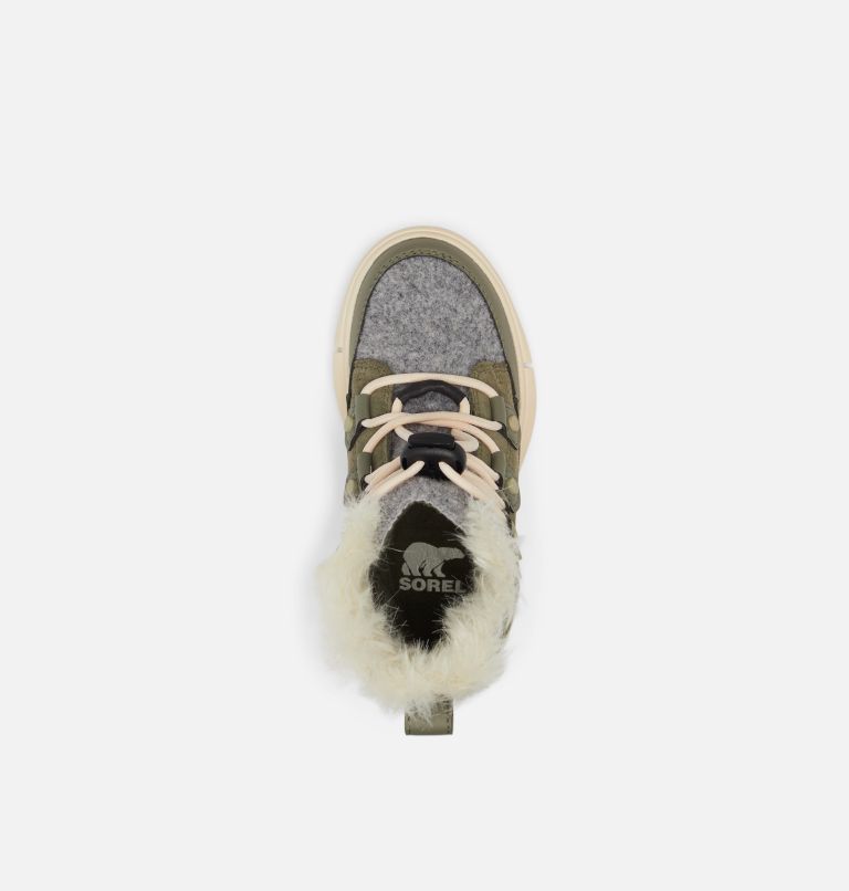 Kids Sorel Explorer Lace Winter boot, Color: Stone Green, White Peach, image 5