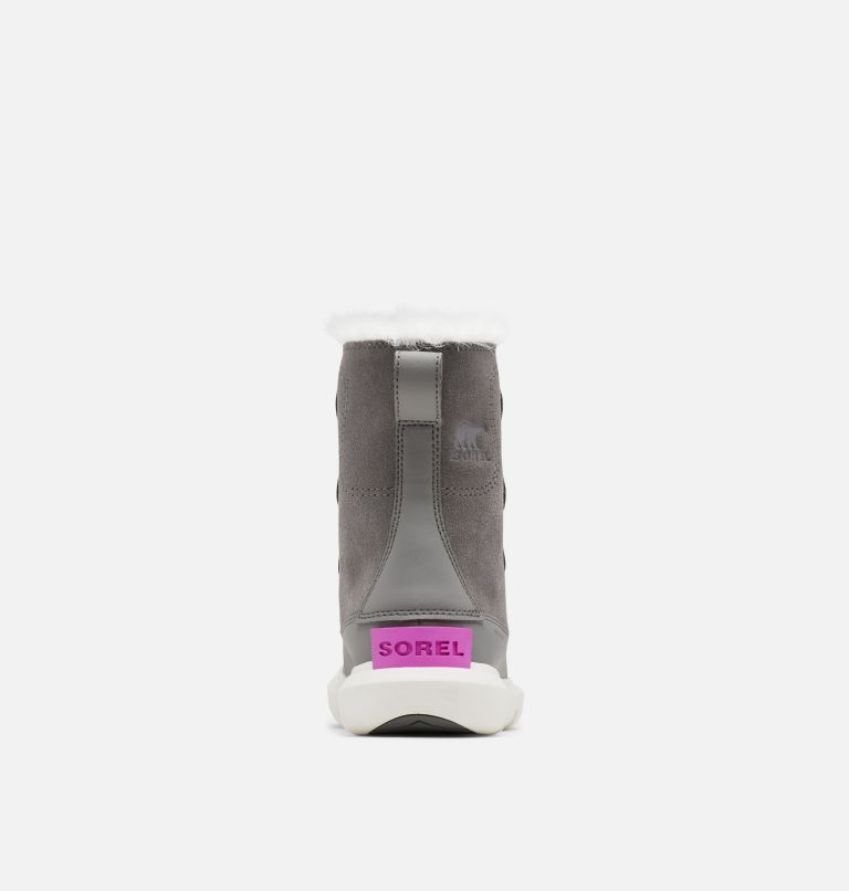 Youth Sorel Explorer Lace Boot, Color: Quarry, Bright Lavender, image 3