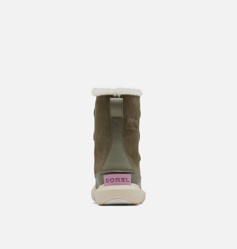 Youth SOREL Explorer Lace Winter boot, Color: Stone Green, White Peach, image 3