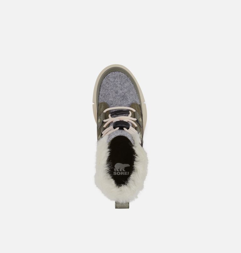 Youth SOREL Explorer Lace Winter boot, Color: Stone Green, White Peach, image 5