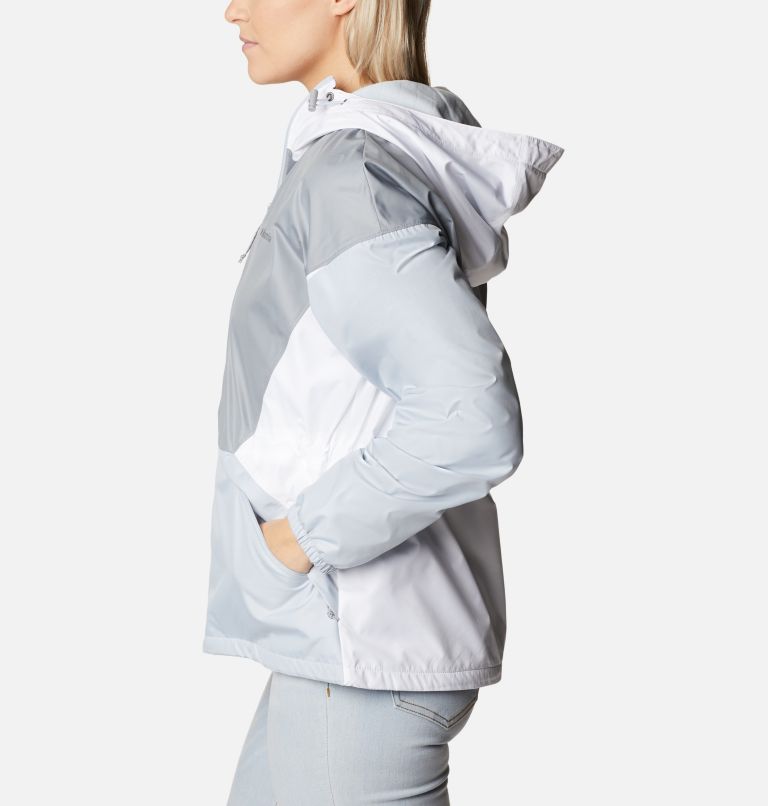 Women's Lime Rock Hill Windbreaker, Color: Monument, Cirrus Grey, White, image 3