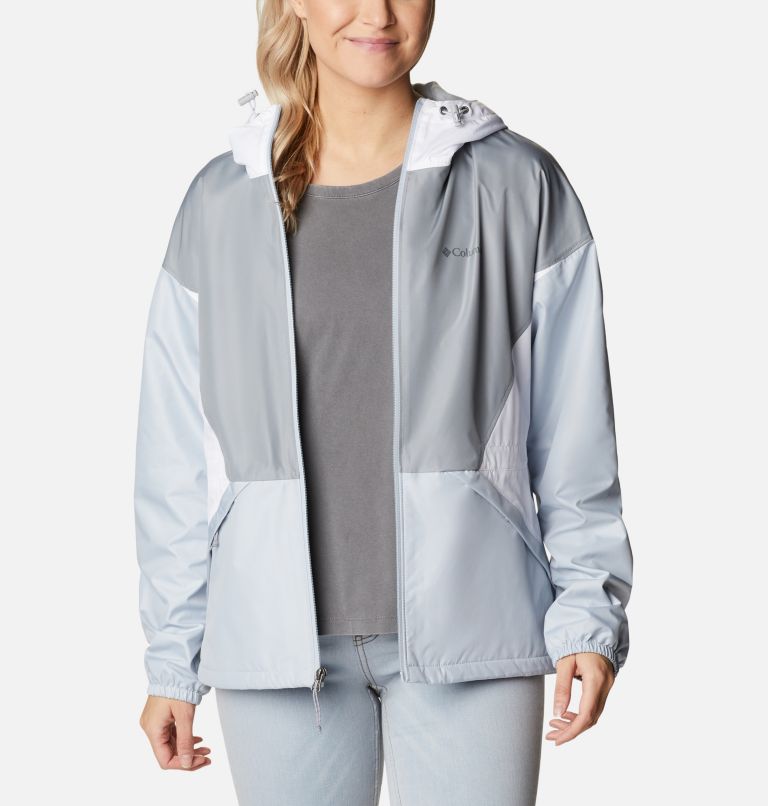Women's Lime Rock Hill Windbreaker, Color: Monument, Cirrus Grey, White, image 6