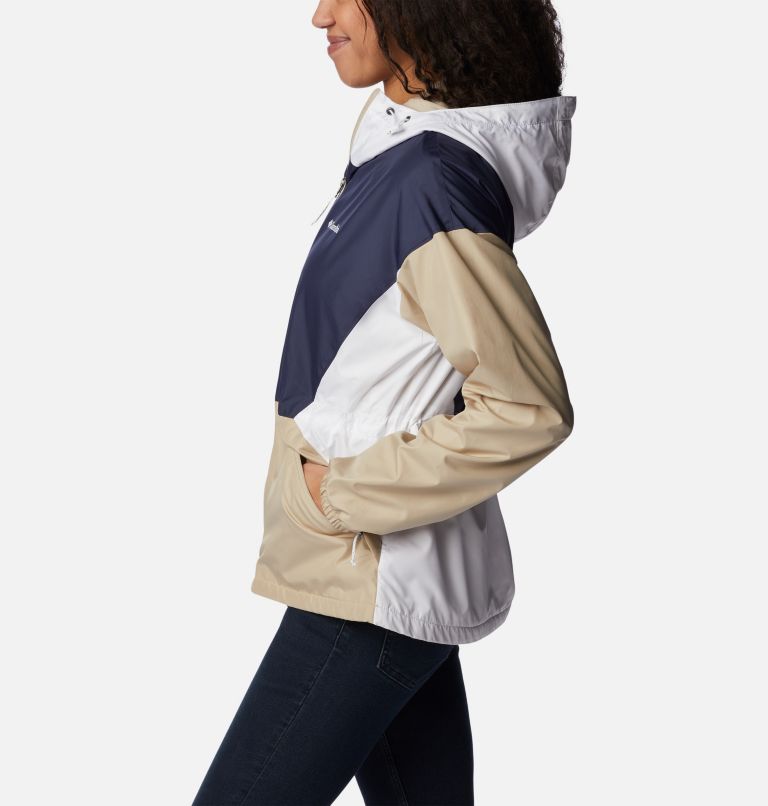 Thumbnail: Women's Lime Rock Hill Windbreaker, Color: Nocturnal, Ancient Fossil, White, image 3