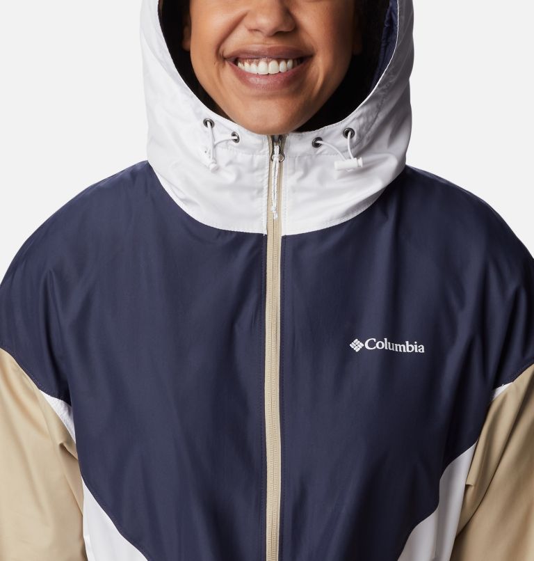 Women's Lime Rock Hill Windbreaker, Color: Nocturnal, Ancient Fossil, White, image 4