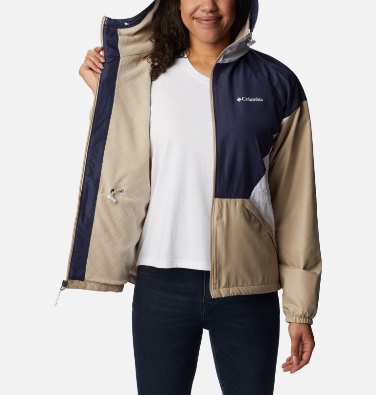 Thumbnail: Women's Lime Rock Hill Windbreaker, Color: Nocturnal, Ancient Fossil, White, image 5
