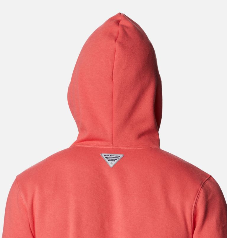 Thumbnail: Men's PFG Sleeve II Graphic Hoodie, Color: Sunset Red, Collegiate Navy Logo, image 5