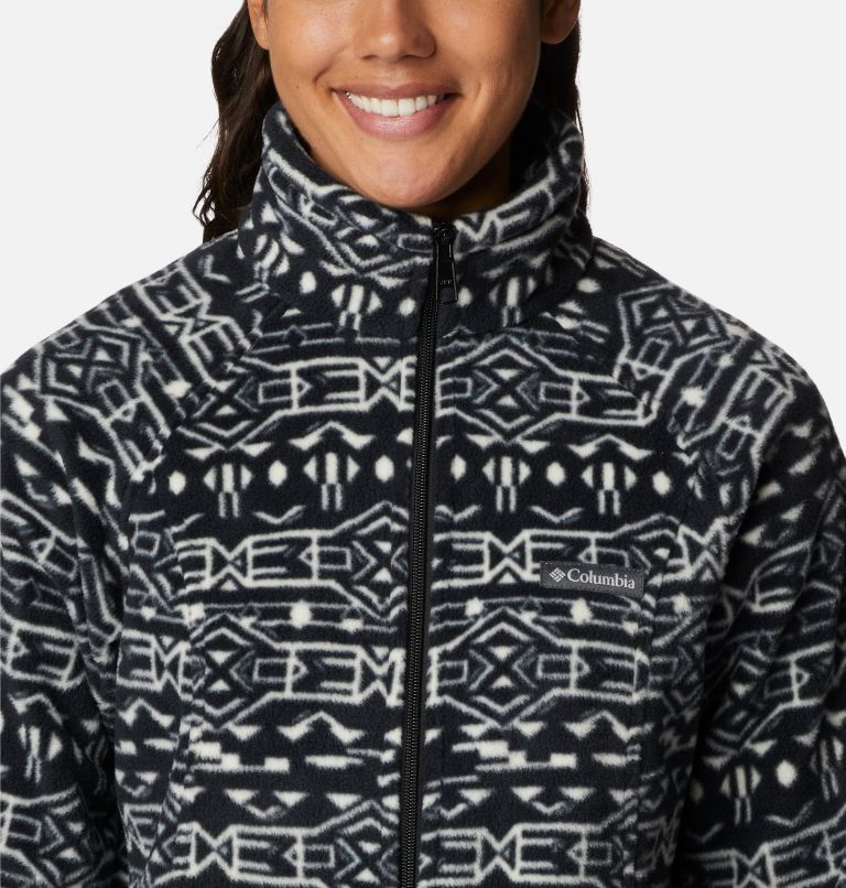 Thumbnail: Women's Benton Springs Printed Full Zip Fleece Jacket, Color: Black 80s Stripe, image 4