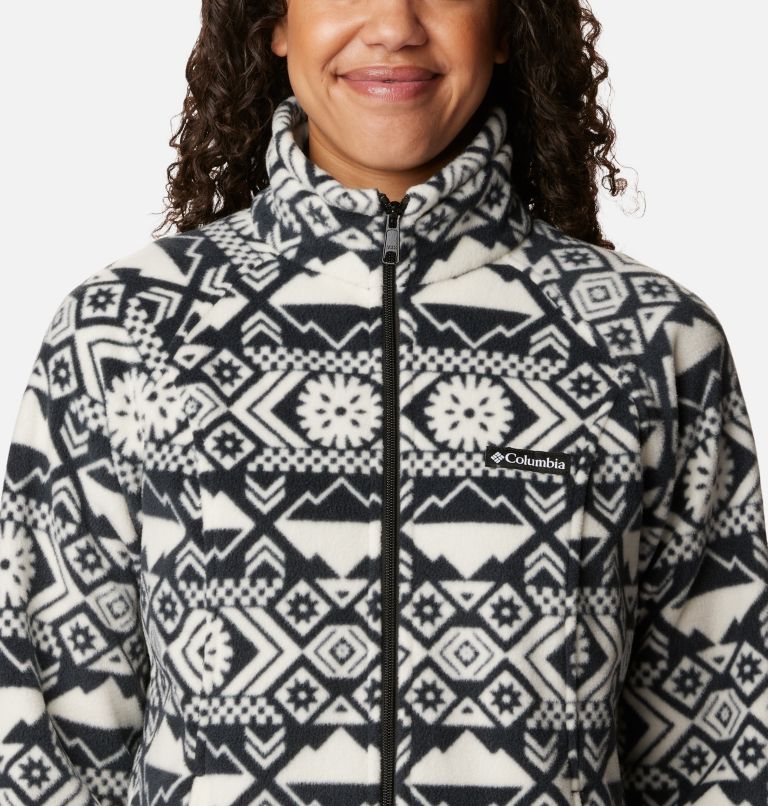 Thumbnail: Women's Benton Springs Printed Full Zip Fleece Jacket, Color: Black Checkered Peaks Tonal, image 4