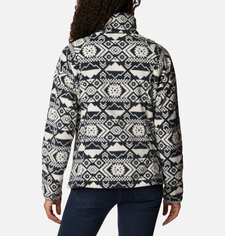 Women's Benton Springs Printed Full Zip Fleece Jacket, Color: Black Checkered Peaks Tonal, image 2