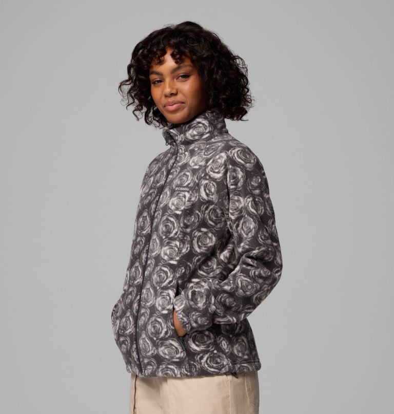 Women's Benton Springs Printed Full Zip Fleece Jacket, Color: Shark Rose City, image 4