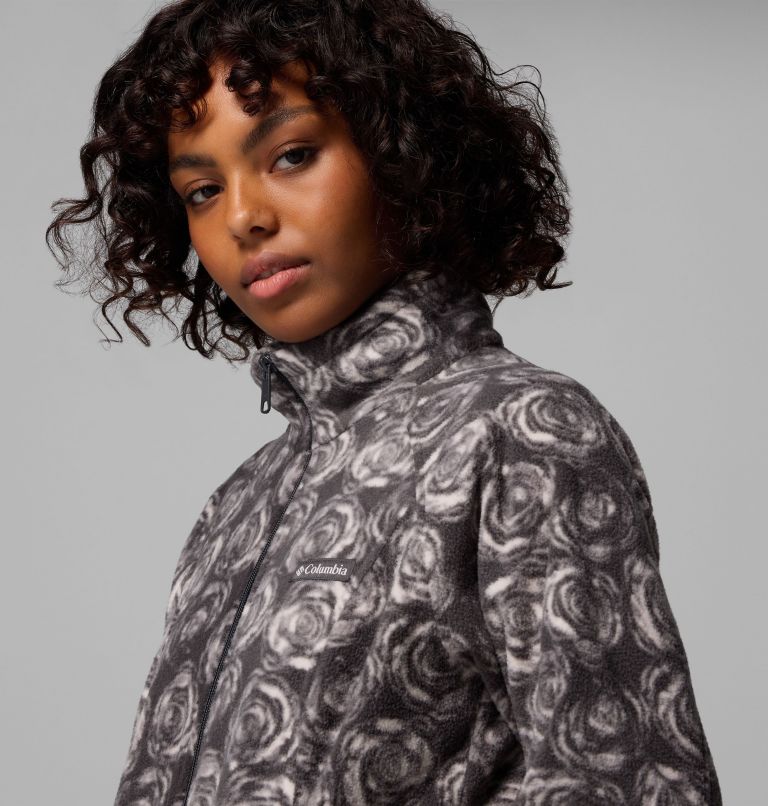 Women's Benton Springs Printed Full Zip Fleece Jacket, Color: Shark Rose City, image 5
