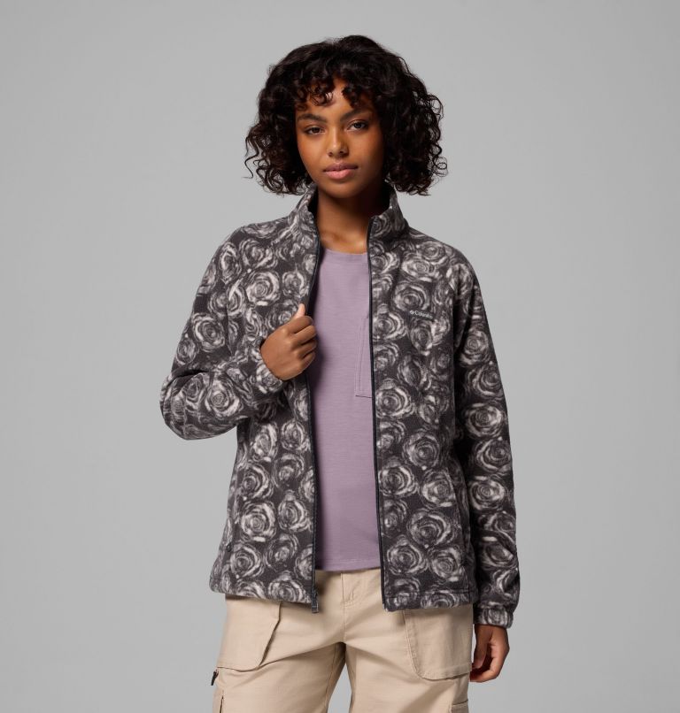 Women's Benton Springs Printed Full Zip Fleece Jacket, Color: Shark Rose City, image 7