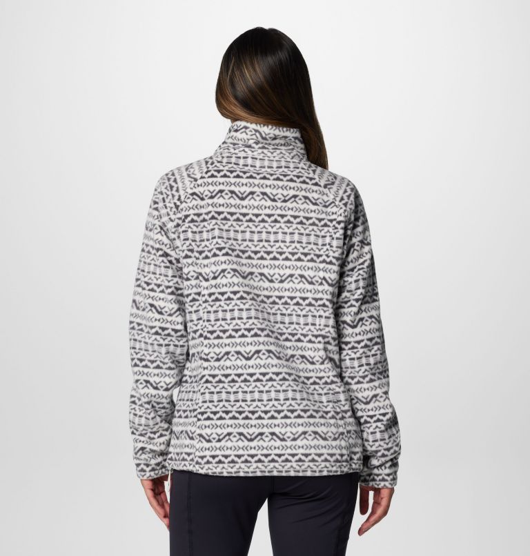Women's Benton Springs Printed Full Zip Fleece Jacket, Color: Chalk Madras Tonal, image 2