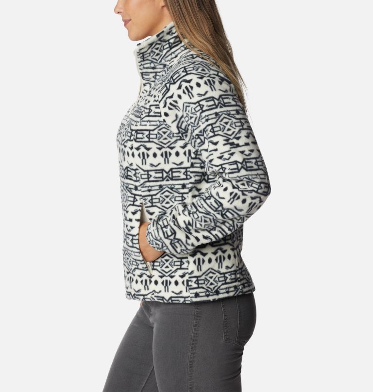 Thumbnail: Women's Benton Springs Printed Full Zip Fleece Jacket, Color: Chalk 80s Stripe, image 3
