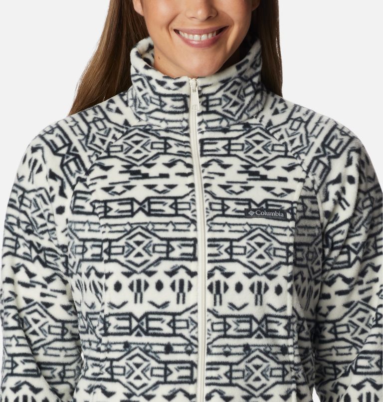 Women's Benton Springs Printed Full Zip Fleece Jacket, Color: Chalk 80s Stripe, image 4