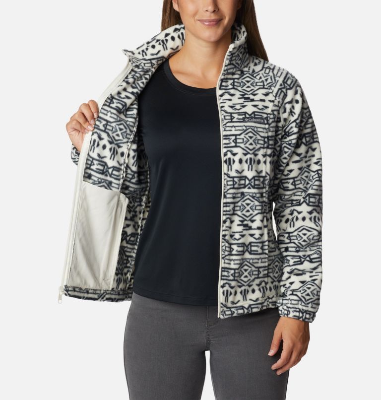 Thumbnail: Women's Benton Springs Printed Full Zip Fleece Jacket, Color: Chalk 80s Stripe, image 5