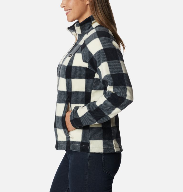 Thumbnail: Women's Benton Springs Printed Full Zip Fleece Jacket, Color: Chalk Check Print, image 3