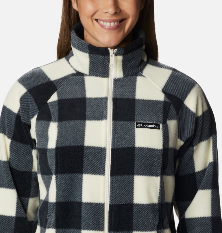 Thumbnail: Women's Benton Springs Printed Full Zip Fleece Jacket, Color: Chalk Check Print, image 4