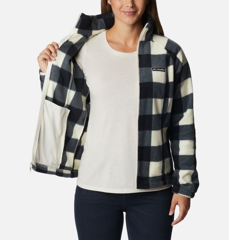 Thumbnail: Women's Benton Springs Printed Full Zip Fleece Jacket, Color: Chalk Check Print, image 5