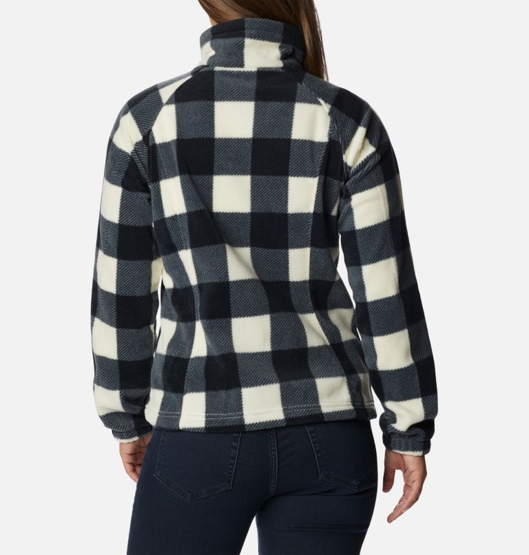 Women's Benton Springs Printed Full Zip Fleece Jacket, Color: Chalk Check Print, image 2