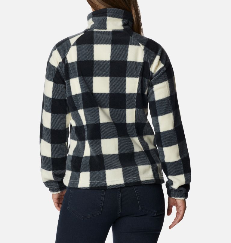 Thumbnail: Women's Benton Springs Printed Full Zip Fleece Jacket, Color: Chalk Check Print, image 2