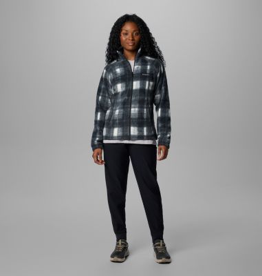 Women's Benton Springs Printed Full Zip Fleece Jacket, Color: Chalk Omblur Tonal, image 3