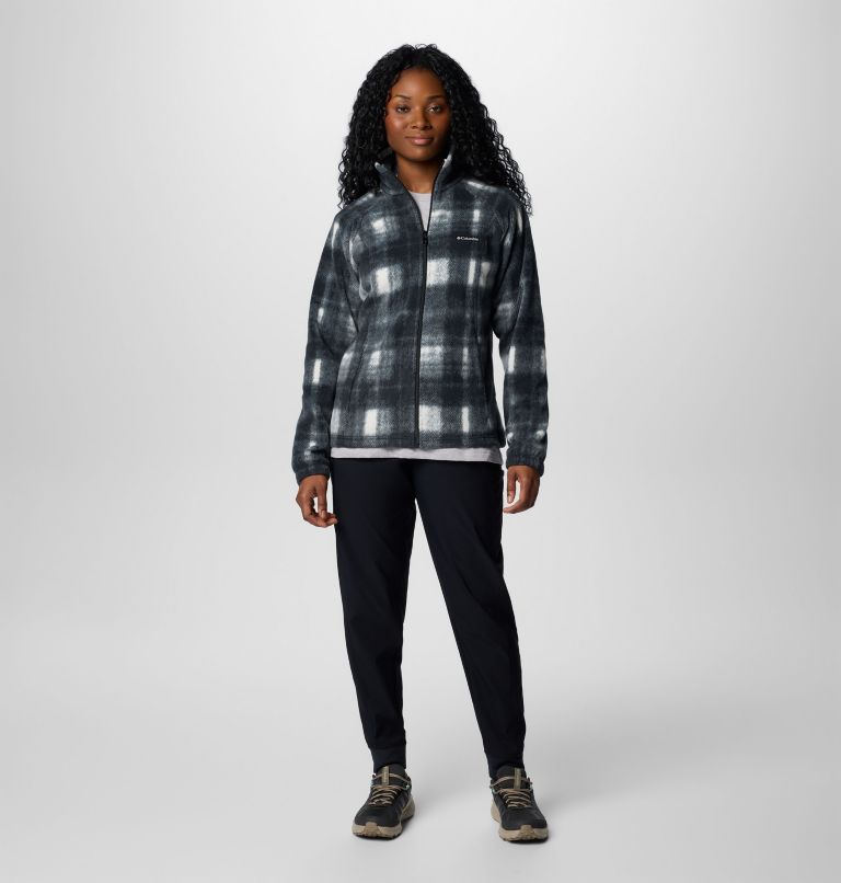 Women's Benton Springs Printed Full Zip Fleece Jacket, Color: Chalk Omblur Tonal, image 3