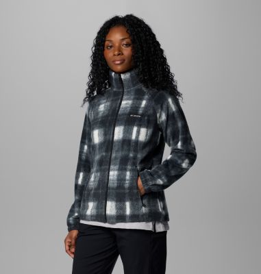 Women's Benton Springs Printed Full Zip Fleece Jacket, Color: Chalk Omblur Tonal, image 4