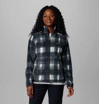 Women's Benton Springs Printed Full Zip Fleece Jacket, Color: Chalk Omblur Tonal, image 1