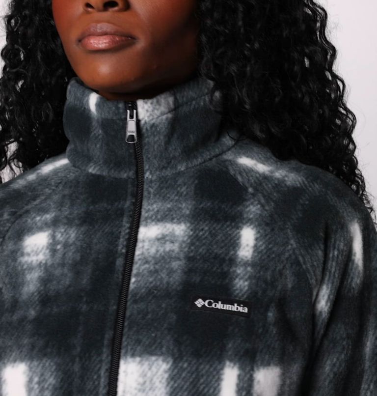 Women's Benton Springs Printed Full Zip Fleece Jacket, Color: Chalk Omblur Tonal