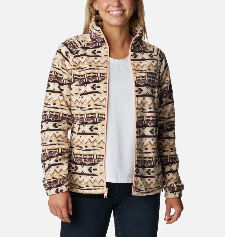 Thumbnail: Women's Benton Springs Printed Full Zip Fleece Jacket, Color: New Cinder 80s Stripe, image 7