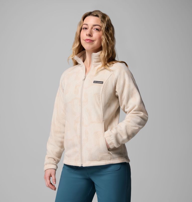 Women's Benton Springs Printed Full Zip Fleece Jacket, Color: Dark Stone Flowfalls, image 3