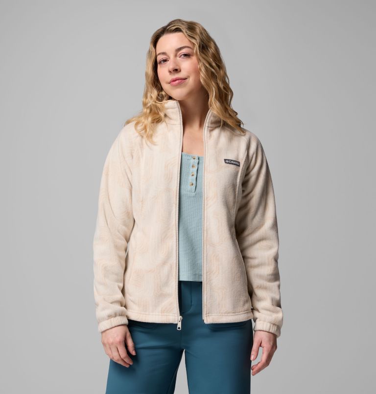 Women's Benton Springs Printed Full Zip Fleece Jacket, Color: Dark Stone Flowfalls, image 6